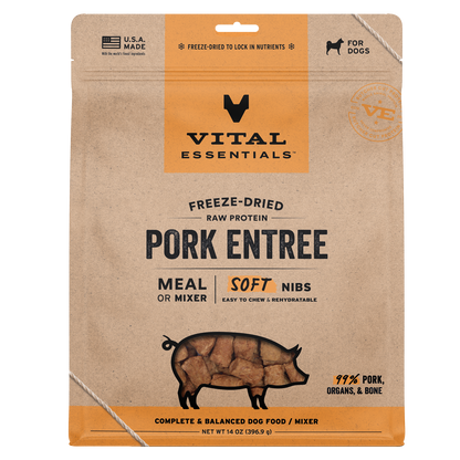 Vital Essentials Freeze Dried Pork Soft Nibs Dog Food