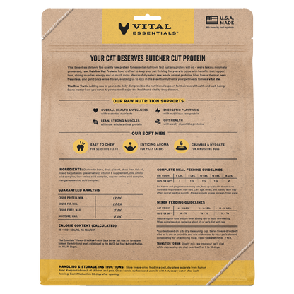 Vital Essentials Freeze Dried Duck Soft Nibs Cat Food