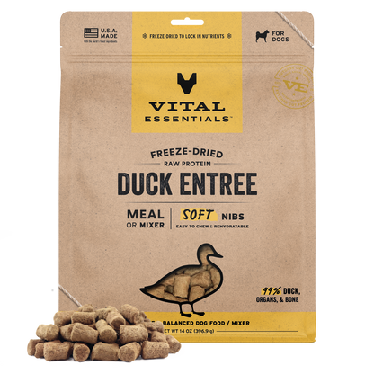 Vital Essentials Freeze Dried Duck Soft Nibs Dog Food
