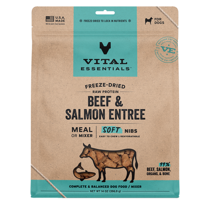 Vital Essentials Freeze Dried Beef & Salmon Soft Nibs Dog Food