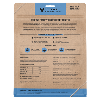 Vital Essentials Freeze Dried Beef & Chicken Soft Nibs Cat Food