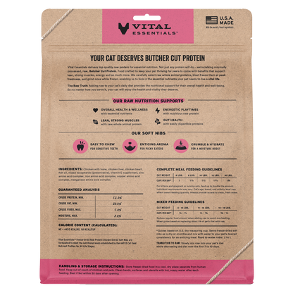 Vital Essentials Freeze Dried Chicken Soft Nibs Cat Food